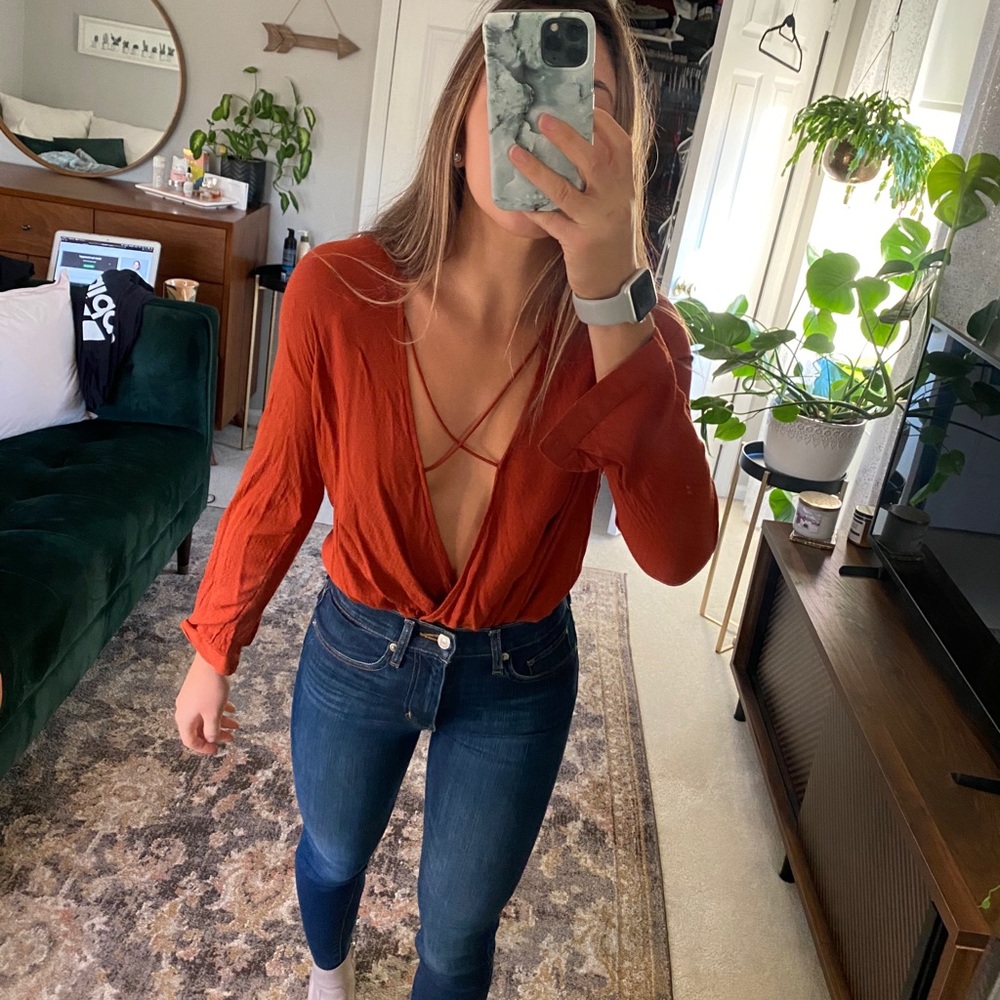 Urban Outfitters Criss Cross Blouse